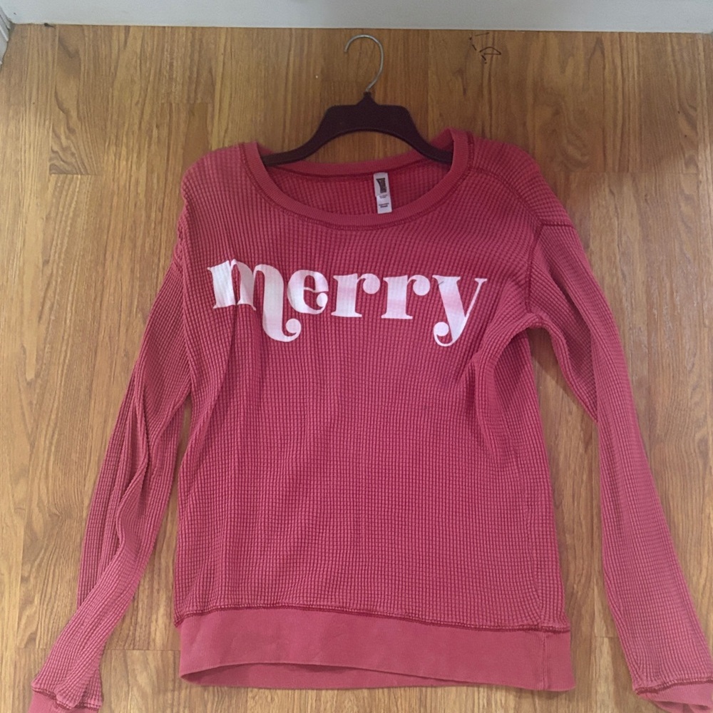 Red 'Merry' Long Sleeve Top